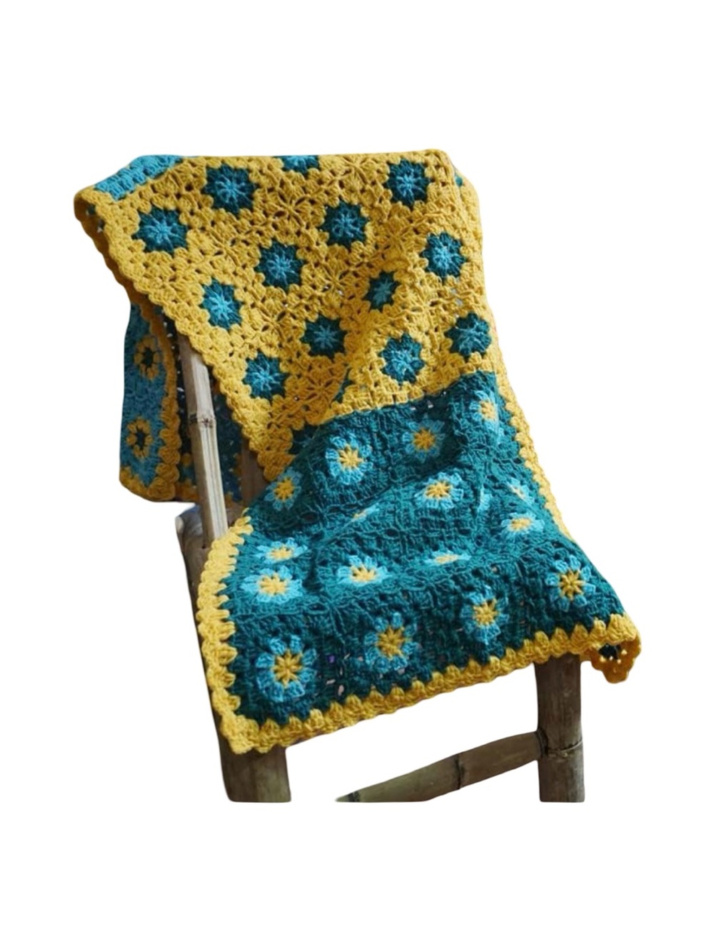 Handmade Crochet Granny Square Throw